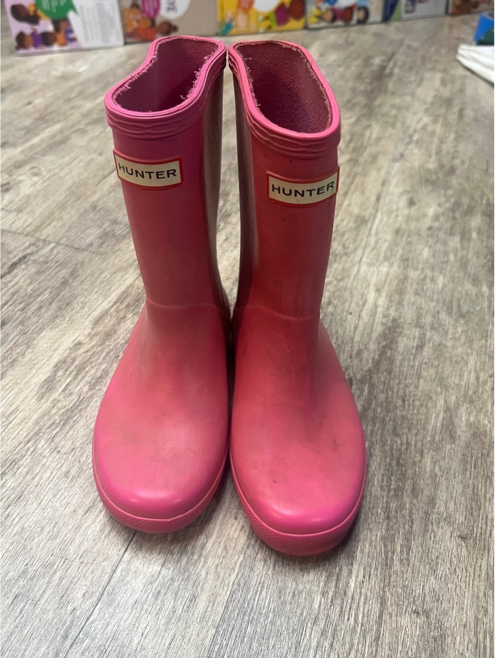 Hunter kids size 13 pink rain boots galoshes